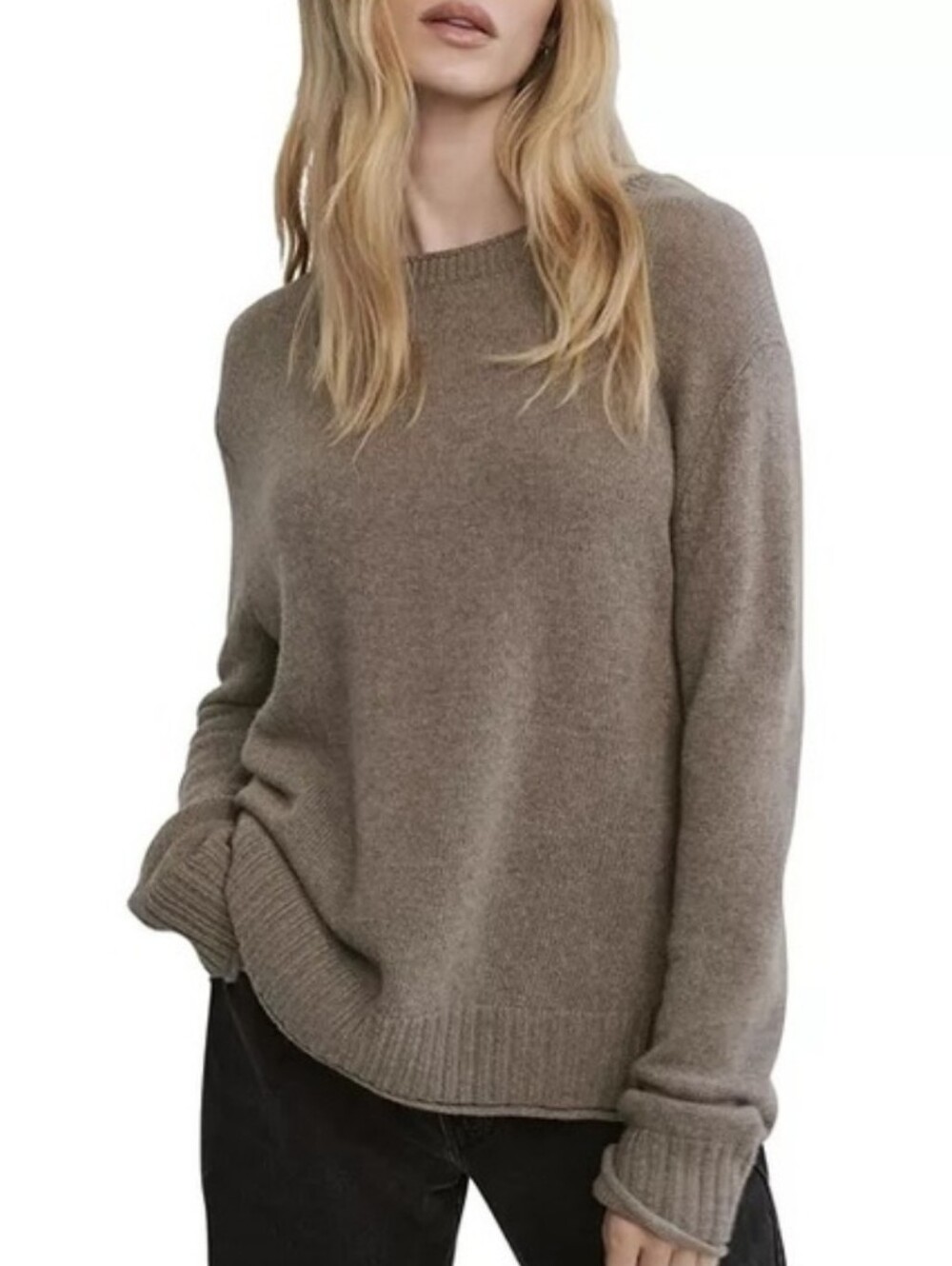 Jenni Kayne Everyday Sweater in Taupe Light Brown Knit New Size Small